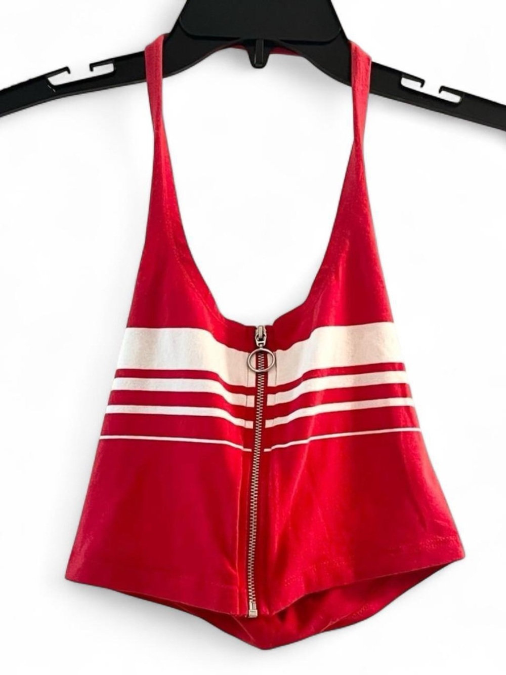 Red and white halter top size xs